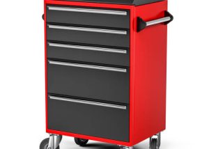 Tool cabinet with 5 drawers isolated on white background 3d render